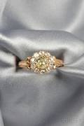 Antique Colored Diamond and Diamond Ring