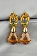 18kt Gold Gemset Earpendants