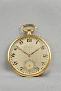 Art Deco Platinum and 18kt Gold Open Face Pocket Watch Touchon  Co Tiffany  Co