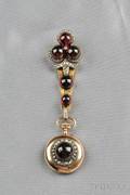 Antique Garnet and Diamond Pendant Watch