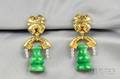 18kt Gold Jade and Diamond Earpendants
