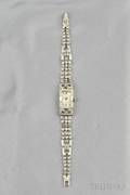 Art Deco Platinum and Diamond Wristwatch