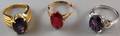 Three Gold and Gemstone Rings