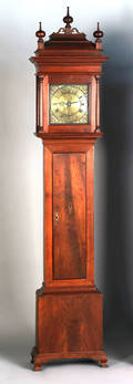 Philadelphia Queen Anne walnut tall case clock ca 1770