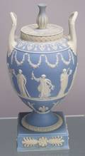 Wedgwood Light Blue Jasper Dip Vase and Cover