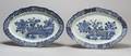 Pair of Chinese Nanking Blue and White Porcelain Oval Platters