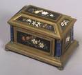 Pietra Dura and Silver Plate Jewelry Casket
