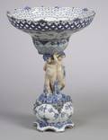 Royal Copenhagen Porcelain Blue and White Figural Centerpiece Bowl