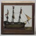 Folk Art Painted Wood Model Ship of the Victory