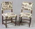 Pair of William and Mary Style Walnut Side Chairs