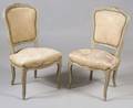 Pair of Louis XV Style Painted and Parcelgilt Side Chairs