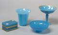 Four Blue Opaline Glass Articles