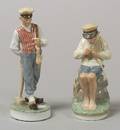 Two Royal Copenhagen Porcelain Figures of Boys at Labor