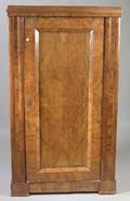 German or Austrian Biedermeier Walnut and Fruitwood Singledoor Armoire