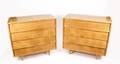 Pair of Knoll Louver Four Drawer Dressers