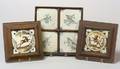 Six Framed Delft Polychrome Decorated Tiles