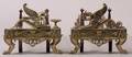 Pair of Diminutive Empirestyle Bronze and Cast Iron Chenet