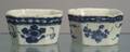 Pair of Lambeth Delftware Blue and White Butter Tubs
