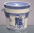 Wedgwood Blue Transfer Printed Earthenware Slop Pail and Cover