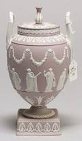 Wedgwood Solid Lilac Jasper Vase and Cover