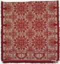 Pennsylvania or Ohio red and white jacquard coverlet mid 19th c