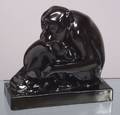 Wedgwood Black Glazed Skeaping Monkey Group