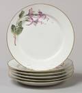 Set of Six KPM Porcelain Floral Decorated Luncheon Plates