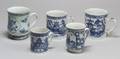 Five Chinese Export Blue and White Decorated Canns