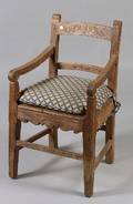 Continental Baroquestyle Carved Pine Armchair