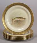 Set of Six Lenox Handpainted Fish Plates