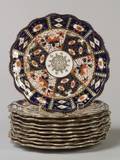 Set of Ten Davenport Porcelain Imari Palette Luncheon Plates