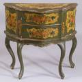 Venetian Rococo Revival Polychrome Painted TwoDrawer Side Table