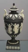 Wedgwood Solid Black Jasper Vase and Cover