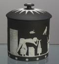 Wedgwood Black Jasper Dip Biscuit Jar and Cover