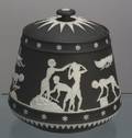 Wedgwood Black Jasper Dip Biscuit Jar and Cover