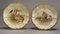 Two Wedgwood Emile Lessore Decorated Queens Ware Dishes