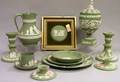 Twelve Wedgwood Solid Green Jasper Items