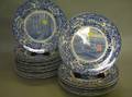 Set of Twentythree Wedgwood Blue and White MIT Transfer Decorated Dinner Plates