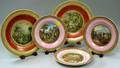 Five Assorted Prattware Scenic Transfer Decorated Plates