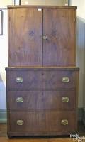 English 2part mahogany chest and bookcase