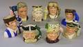 Eight Small Royal Doulton Character Jugs