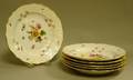 Set of Six Meissen Gilt and Handpainted Floral Decorated Porcelain Plates