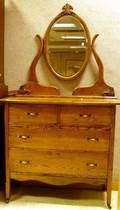 Early 20th Century Oak Mirrored Dresser