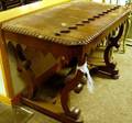 Victorian Gothic Revival Mahogany Veneer Library Table