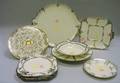Ten Silver Overlay Porcelain Plates and Trays