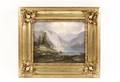 19th C Alpine Landscape Oil Monogrammed