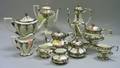 Ten Pieces of Assorted Lenox Silver Overlay Porcelain Teaware