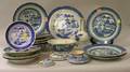 Approximately Twentythree Pieces of Chinese Export Porcelain Canton Blue and White Porcelain