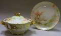 Limoges Handpainted Seashell Decorated Porcelain Covered Soup Tureen and Platter
