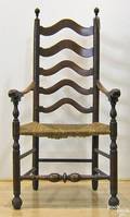 Tiger maple ladderback armchair